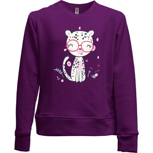 Детский свитшот без начеса Cute Leopard