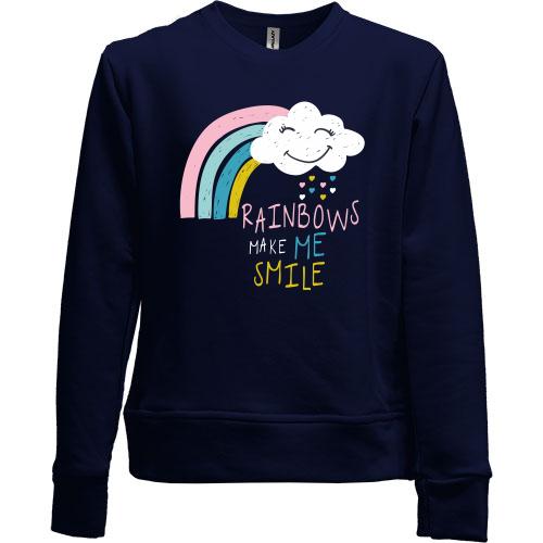 Дитячий світшот без начісу Rainbows make me Smile