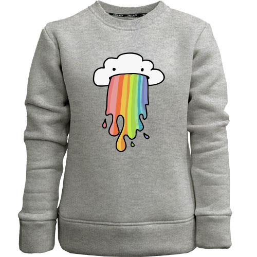 Детский свитшот без начеса Rainbow cloud