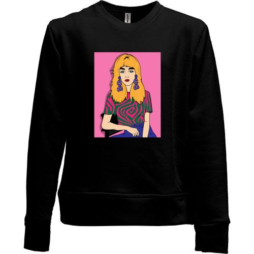 Дитячий світшот без начісу Blonde in a strange t-shirt