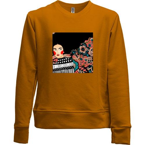 Дитячий світшот без начісу Brunette with pattern