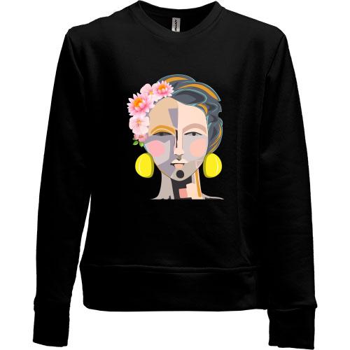 Детский свитшот без начеса Woman with pop art portrait