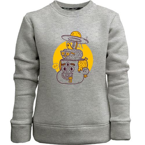 Детский свитшот без начеса Three-eyed guy art