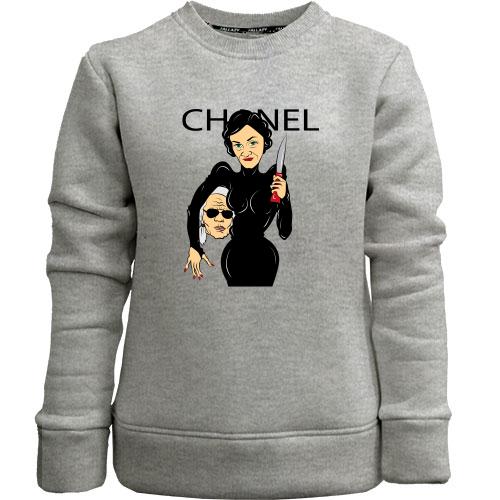 Детский свитшот без начеса Chanel woman with knife