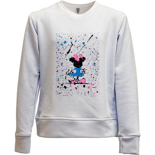 Детский свитшот без начеса Minnie Mouse paint atr