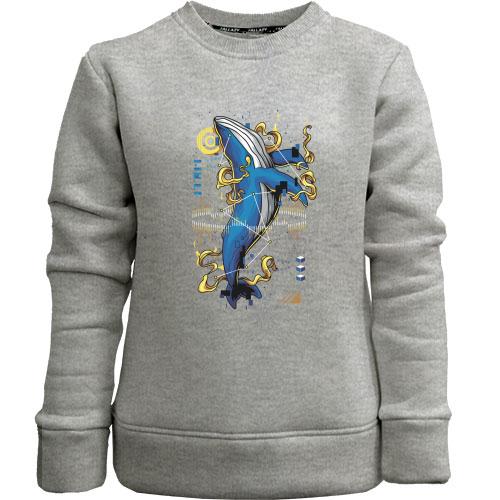 Дитячий світшот без начісу Whale upright art