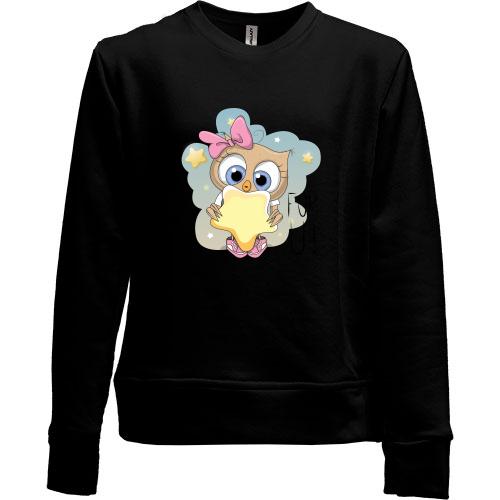 Дитячий світшот без начісу Baby owl with a star