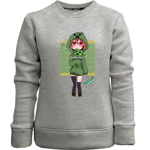 Детский свитшот без начеса Minecraft Girl