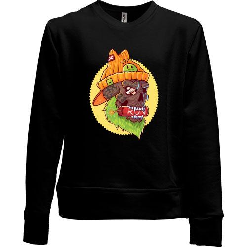 Детский свитшот без начеса Skull with dynamite