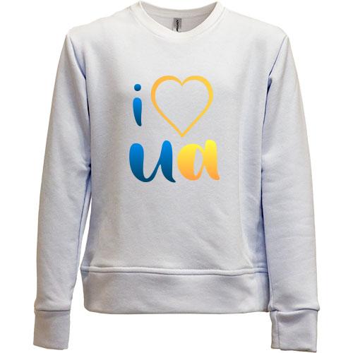 Дитячий світшот без начісу I love UA