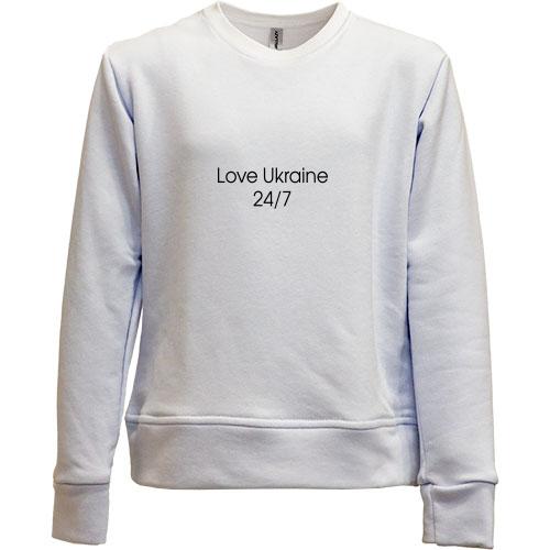 Детский свитшот без начеса Love Ukraine 24/7