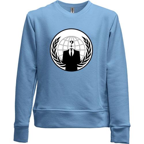 Детский свитшот без начеса Anonymous World