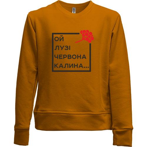 Дитячий світшот без начісу Ой у лузі червона калина...