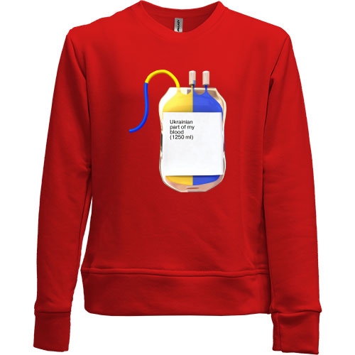 Детский свитшот без начеса Ukranian part of my blood (Украинская часть моей крови)