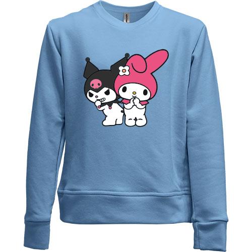 Дитячий світшот без начісу з Kuromi & My melody