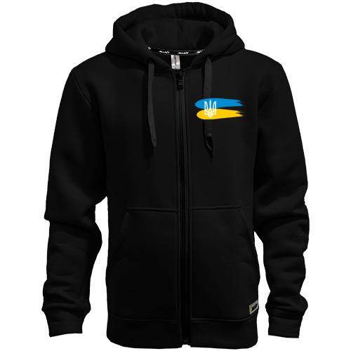 Толстовка на молнии с гербом Украины и красками