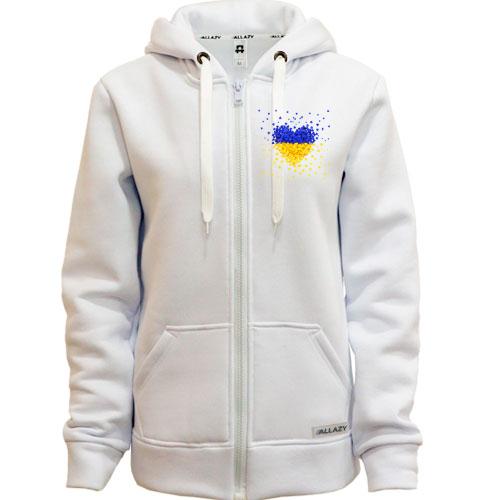 Толстовка на блискавці Жовто-сині сердечка