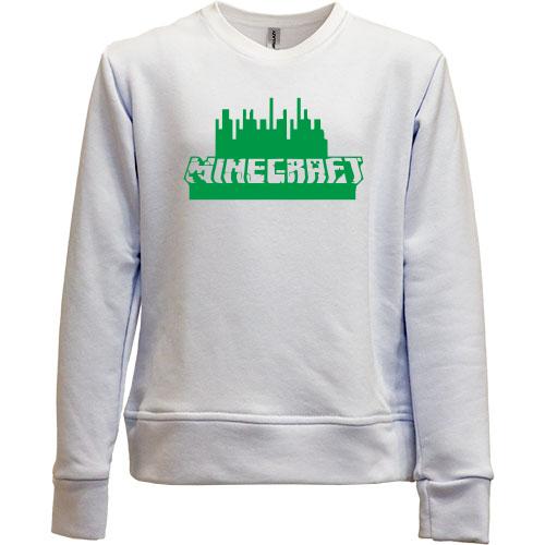 Дитячий світшот без начісу Minecraft Green Logo