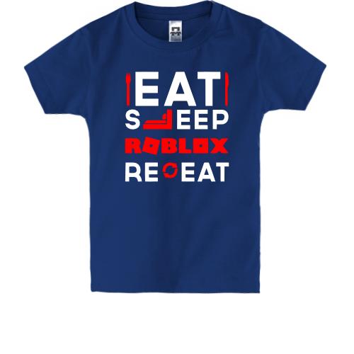 Детская футболка Eat Sleep Roblox Repeat