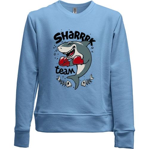 Детский свитшот без начеса Box Shark Team