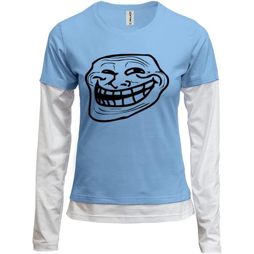 Комбинированный лонгслив Trollface