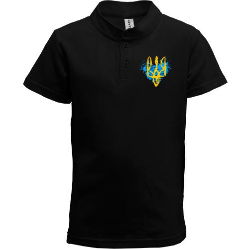 Детская футболка поло с гербом Украины (стилизованный под краску) 2