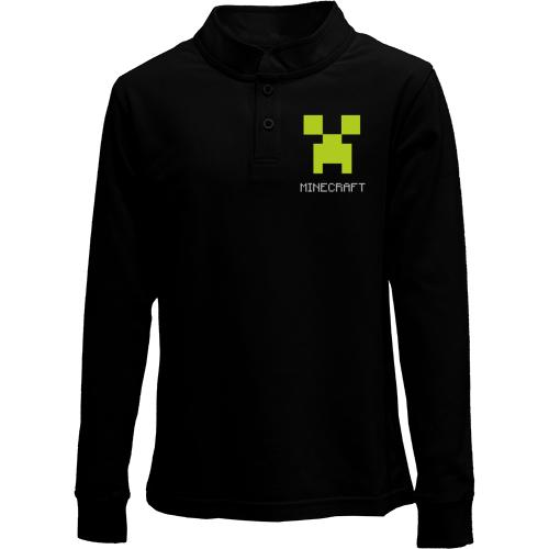 Дитячий лонгслів поло Minecraft logo grey