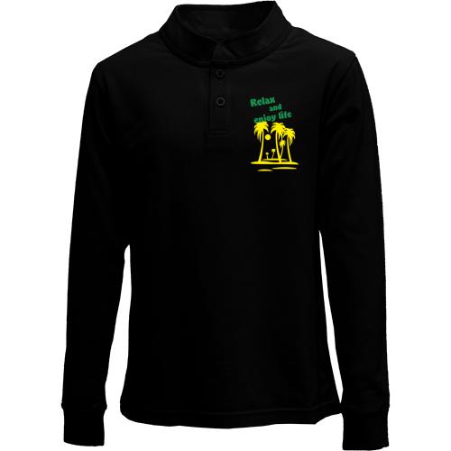 Детский лонгслив поло Relax & enjoy