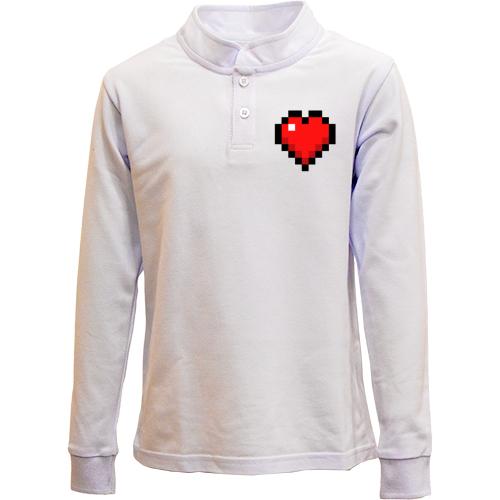 Дитячий лонгслів поло Minecraft heart