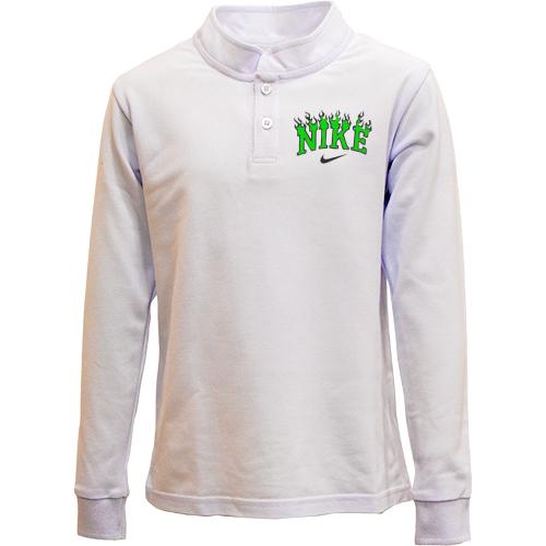Детский лонгслив поло с лого Nike в пламени