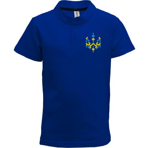Дитяча футболка поло з піксельним гербом України (3)