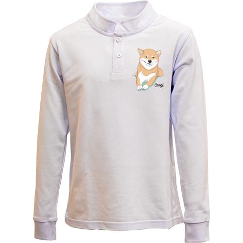 Детский лонгслив поло Corgi