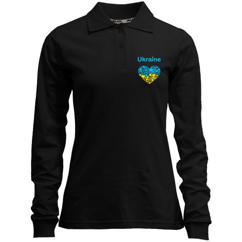 Лонгслив поло Ukraine - сердце