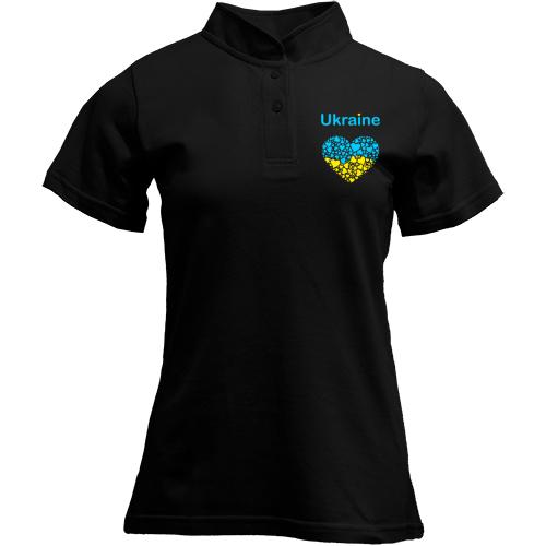 Футболка с воротником стойкой Ukraine - сердце