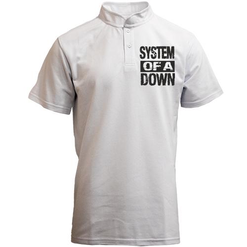 Футболка с воротником стойкой SOAD
