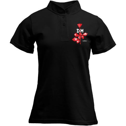 Футболка з коміром стійкою Depeche Mode large rose