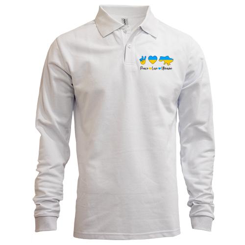 Лонгслів поло Peace Love Ukraine