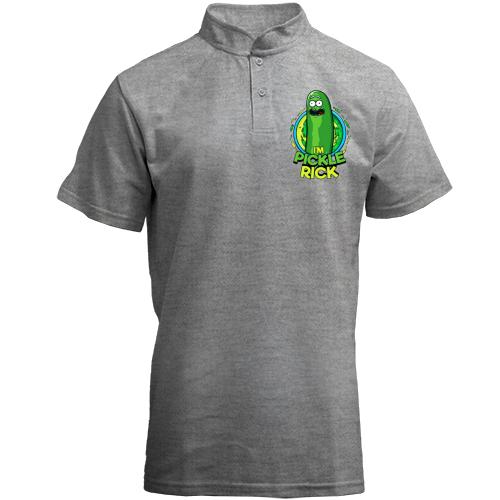 Футболка с воротником стойкой pickle Rick