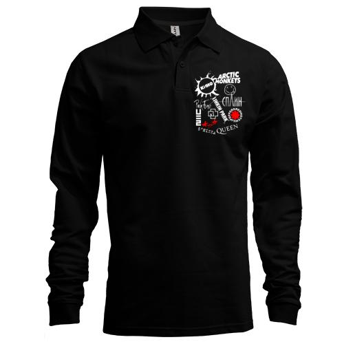 Лонгслів поло з рок групами