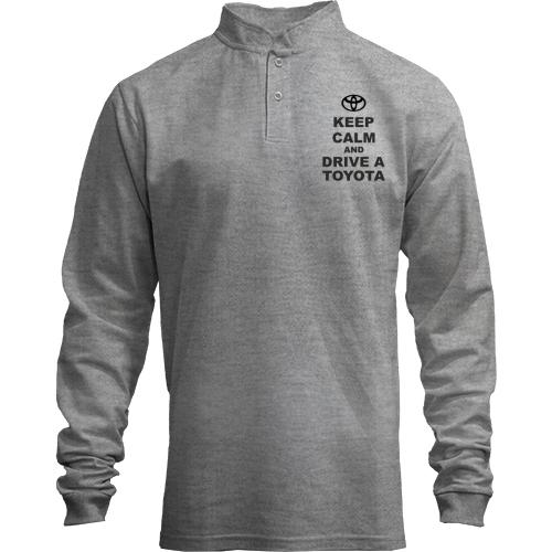 Лонгслив поло со стойкой Keep calm and drive a Toyota