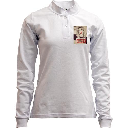 Лонгслив поло со стойкой Obey girl