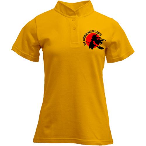 Футболка с воротником стойкой all women are witches