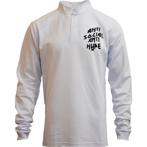 Лонгслів поло зі стійкою Anti Social Anti Hype