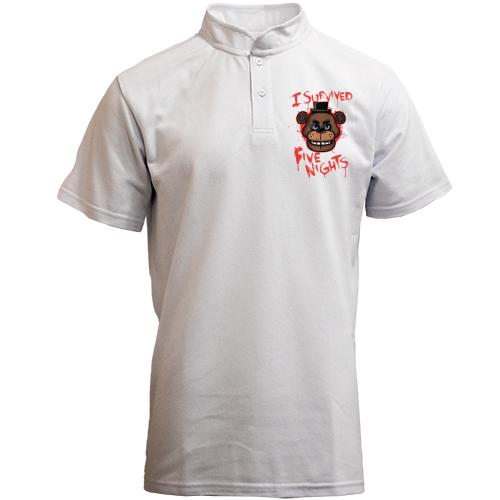 Футболка с воротником стойкой I survived Five Nights