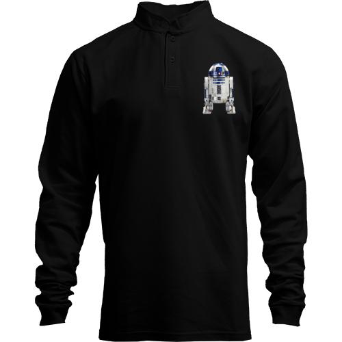 Лонгслів поло зі стійкою з малюнком робота R2 D2