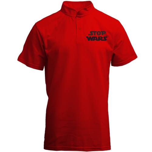 Футболка с воротником стойкой Stop wars