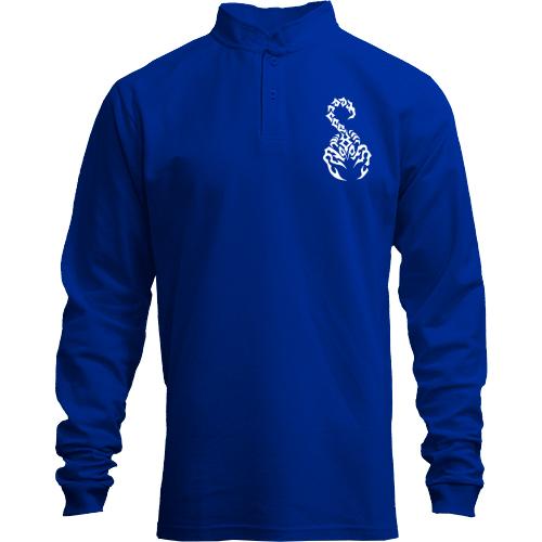 Лонгслив поло со стойкой со скорпионом