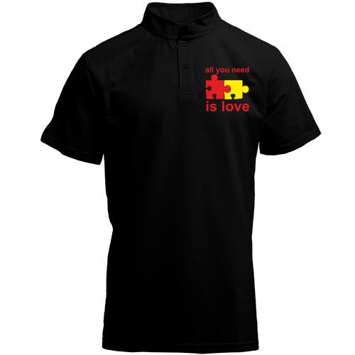 Футболка с воротником стойкой All you need is love