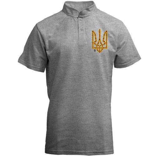 Футболка з коміром стійкою Тризуб із соняшників