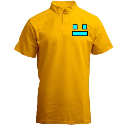 Футболка з коміром стійкою «Geometry Dash Smile»